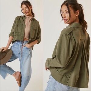 Anthropologie Tiny Cleo Army Green Military Light Utility Jacket